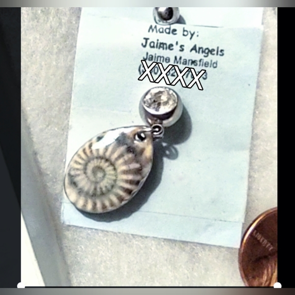 Belly Piercing Fossil & Crystal Bezel Stone - Picture 5 of 9